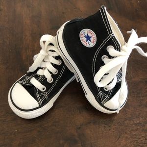 High top black converse shoes